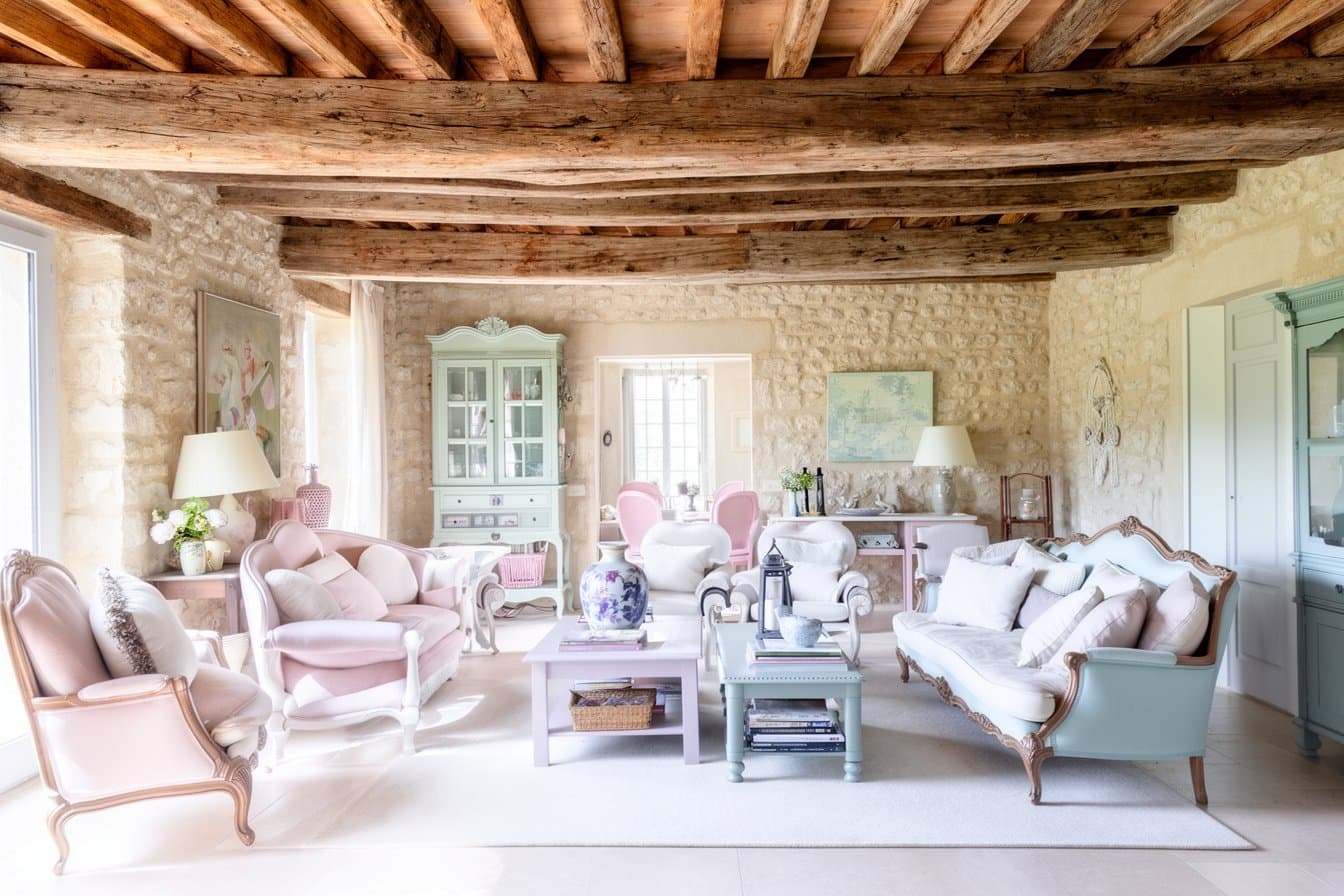 11 charmante Ideen, wie dein Wohnzimmer im französischen Landhausstil Gemütlichkeit und Eleganz vereint