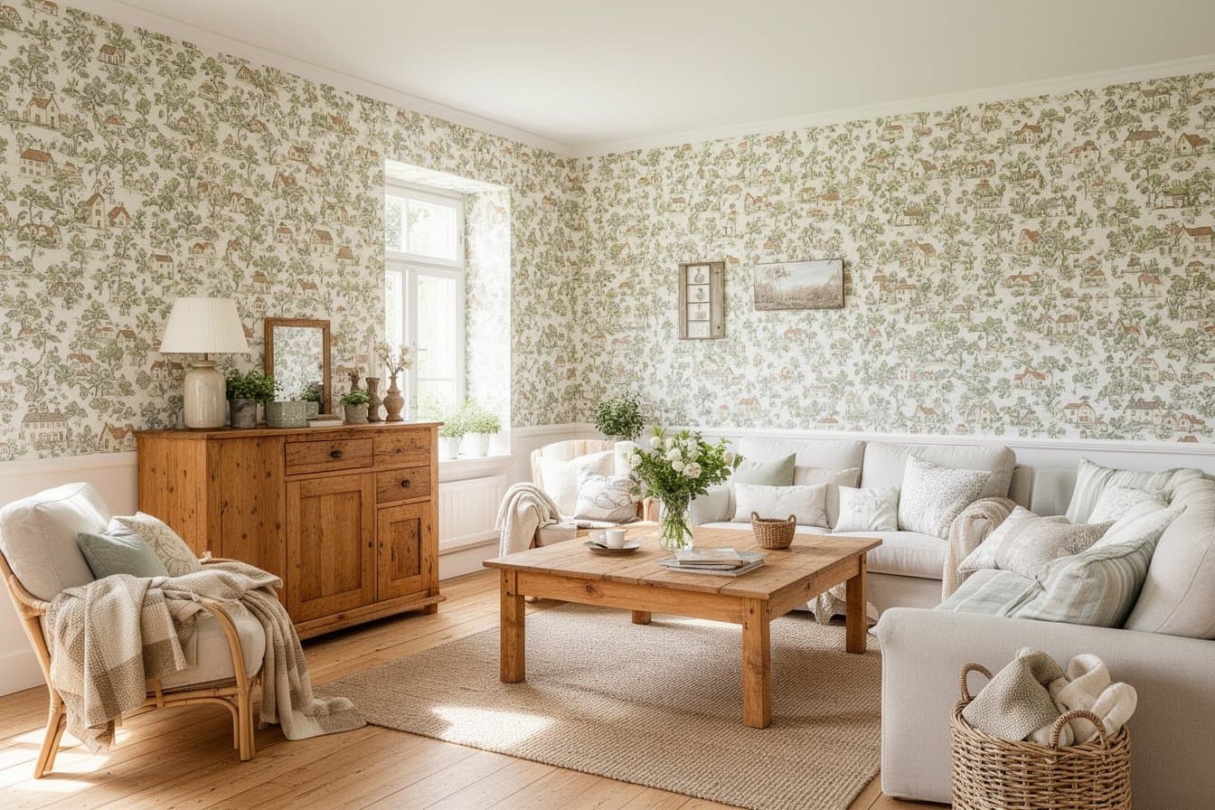 11 charmante Inspirationen für dein Wohnzimmer: Tapeten im Landhausstil neu interpretiert