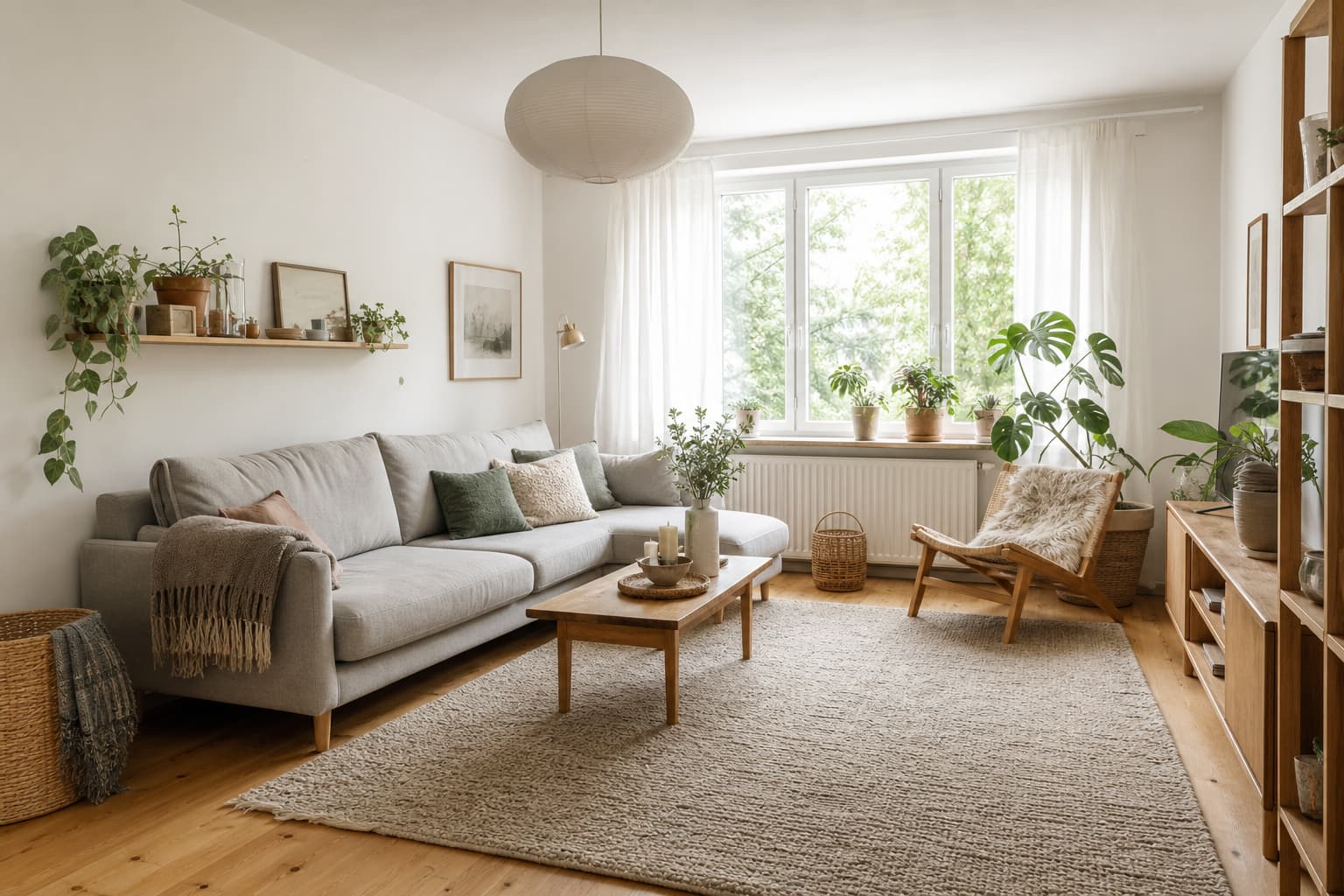 14 Ideen für ein skandinavisches Wohnzimmer mit Holz, hellen Farben und natürlichem Charme