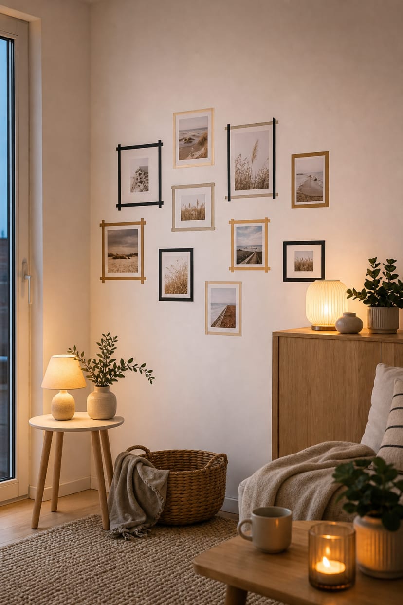 Kontrastreiche washi-tape gallery mit rechteckigen Prints