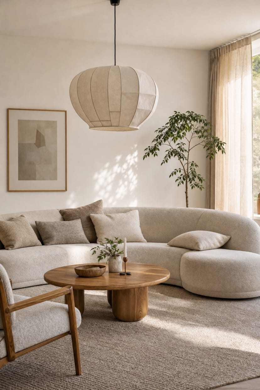 Skandinavische Leseecke mit Wandlampe