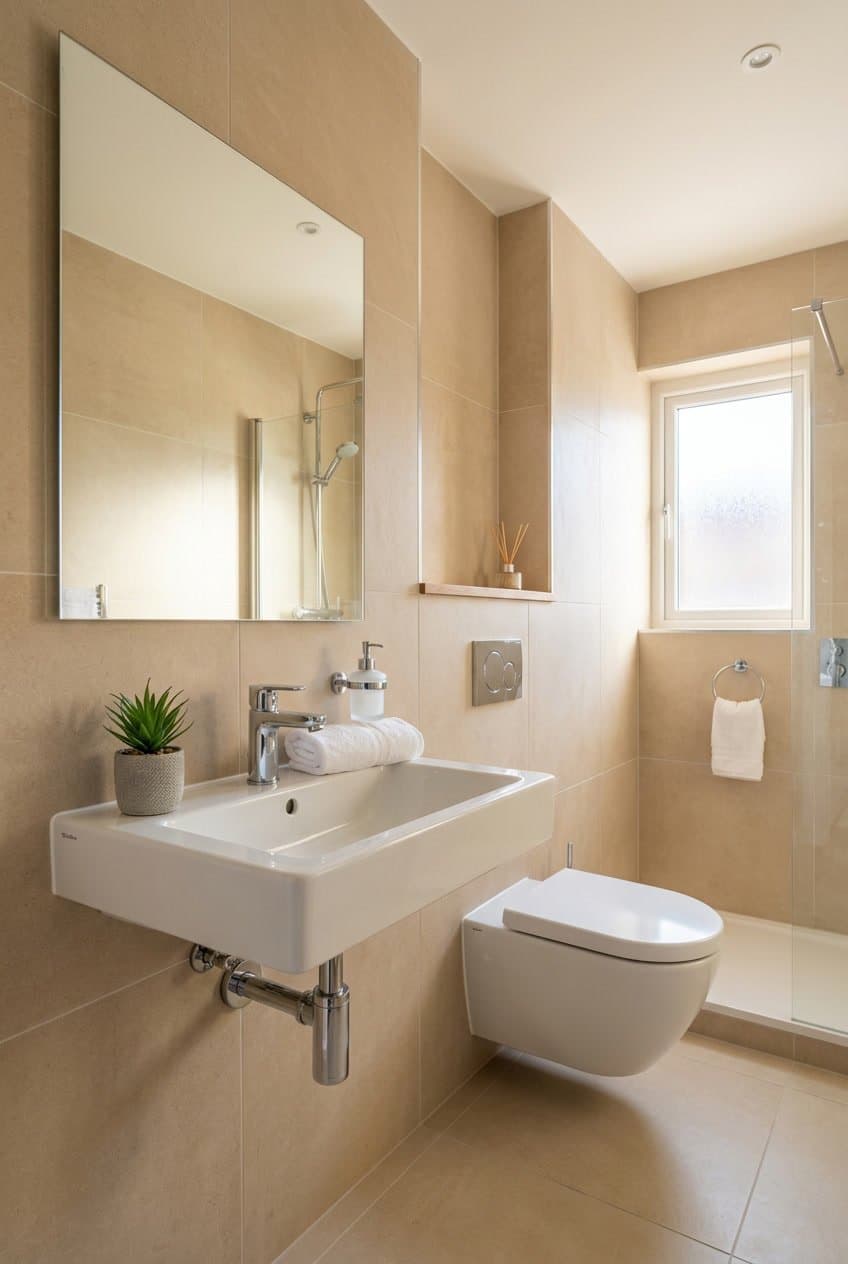 13 Gäste-WC Ideen mit beigen Fliesen – Stylische Lösungen für kleine Räume