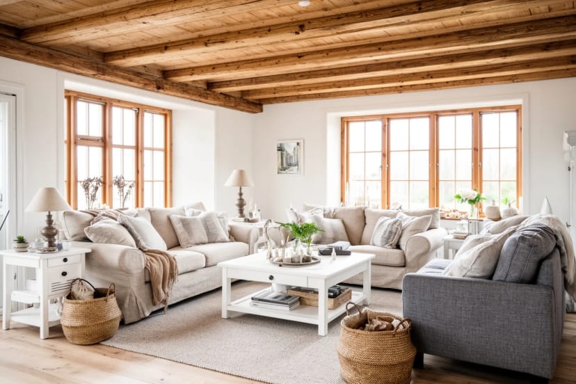 15 stilvolle Ideen für ein Wohnzimmer im skandinavischen Landhausstil