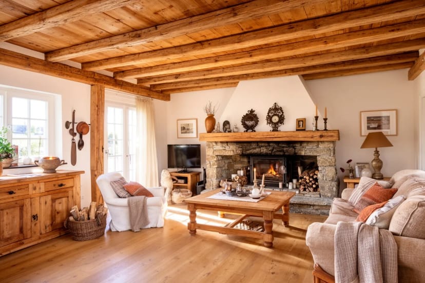 15 charmante Inspirationen für ein rustikales Wohnzimmer im Landhausstil
