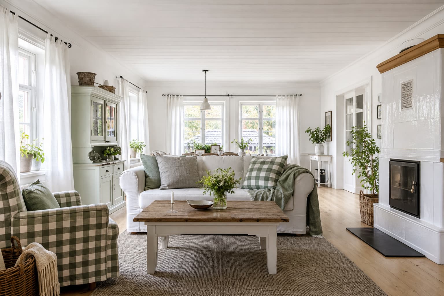 16 Gardinen-Ideen für ein Wohnzimmer im modernen Landhausstil