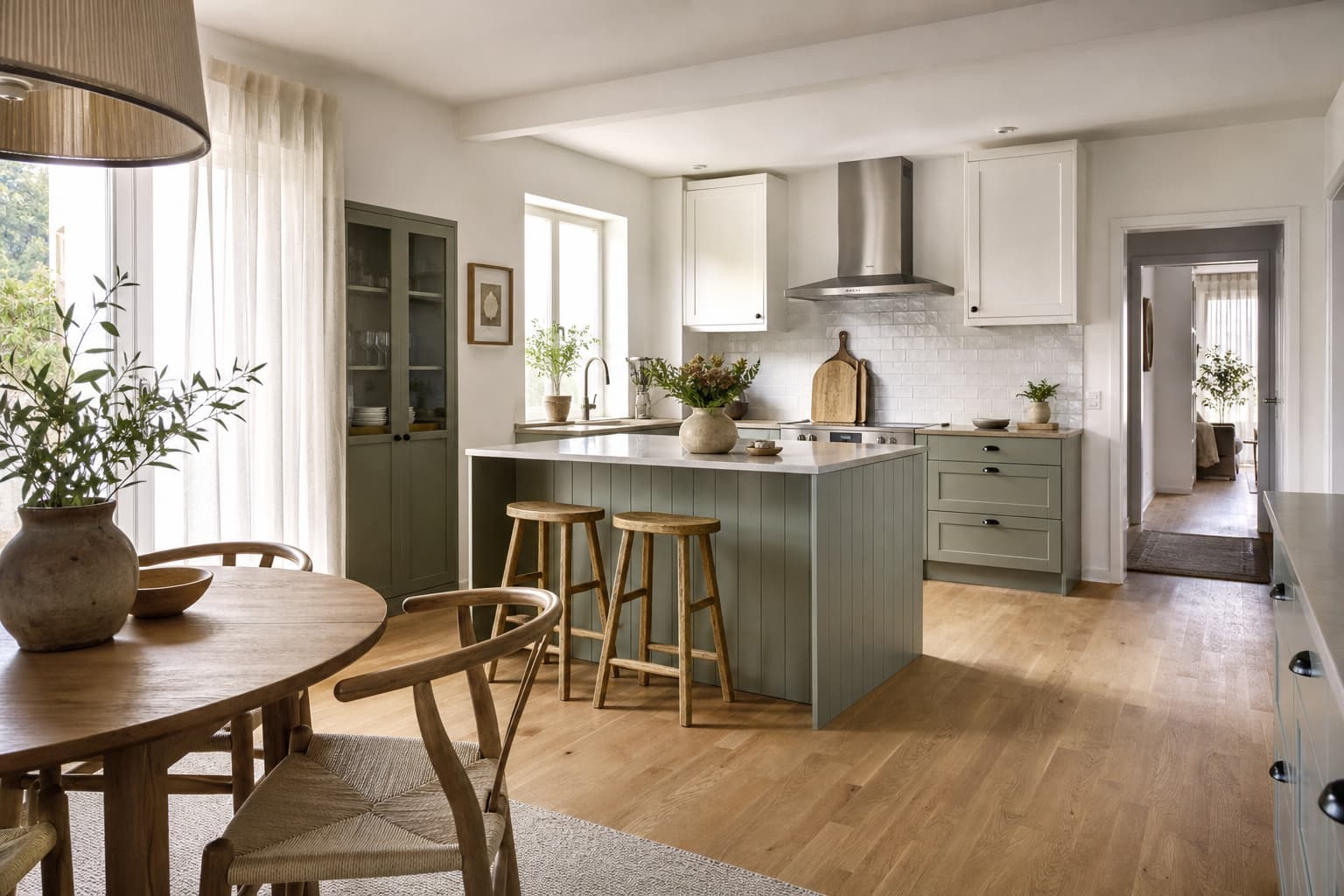 14 Ideen für Küche und Esszimmer in einem Raum, die Platz und Stil verbinden