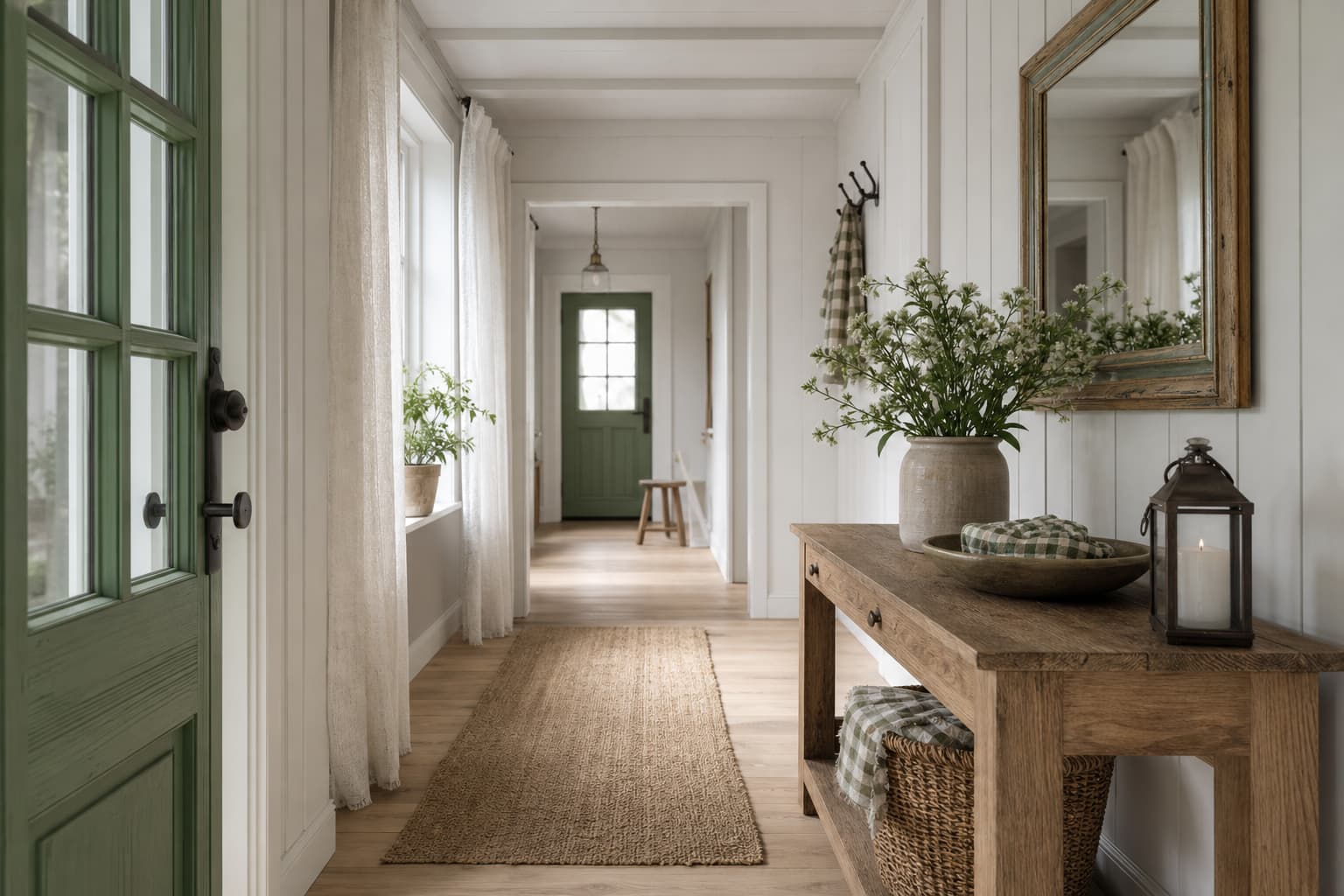 17 Ideen für die Landhaus-Einrichtung im Flur: Holz, Paneele und warme Details