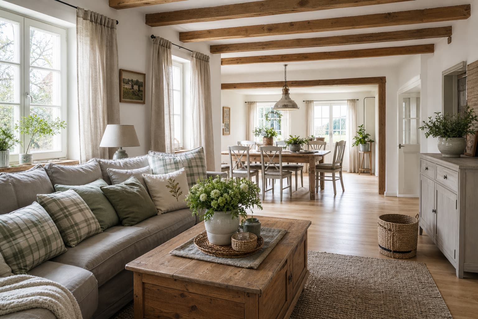 19 Ideen für ein graues Wohnzimmer im modernen Landhausstil mit Holz und Naturtönen