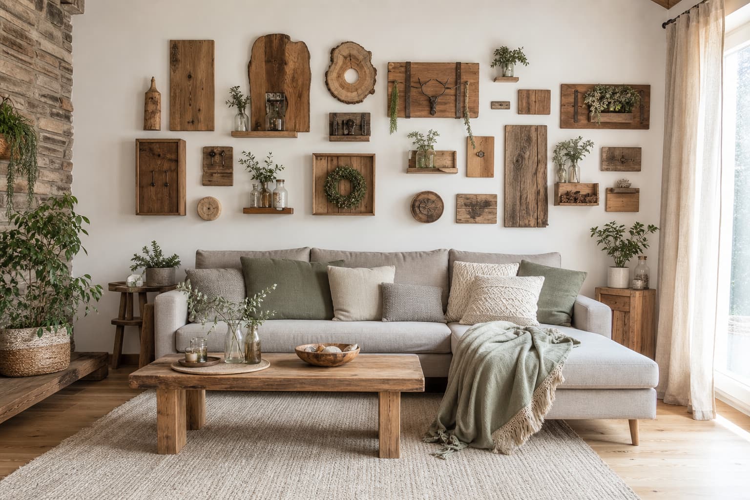 Rustikale Wanddeko aus Holz