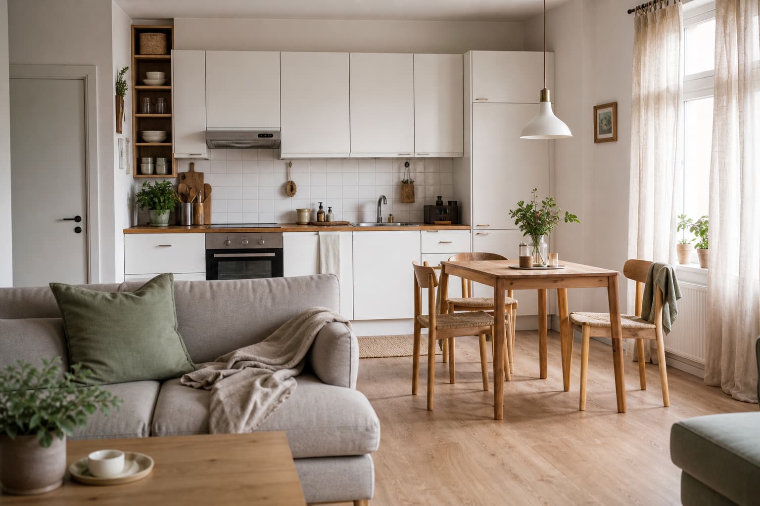 18 Ideen für kleine Wohn-, Esszimmer- und Küchenlösungen mit offenem Schnitt
