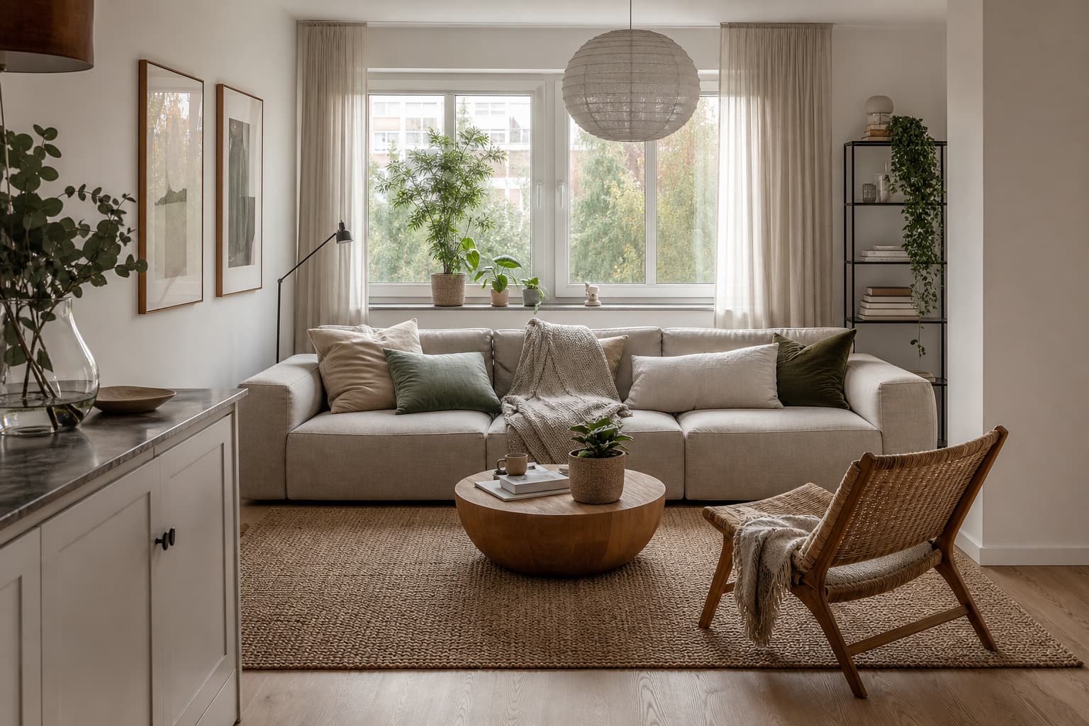 17 gemütliche Wohnzimmer-Ideen mit Cord Sofa, Holz und weichen Textilien